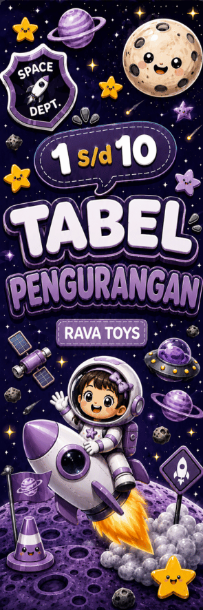 Flashcard Tabel Pengurangan Astronot Female thumbnail 2