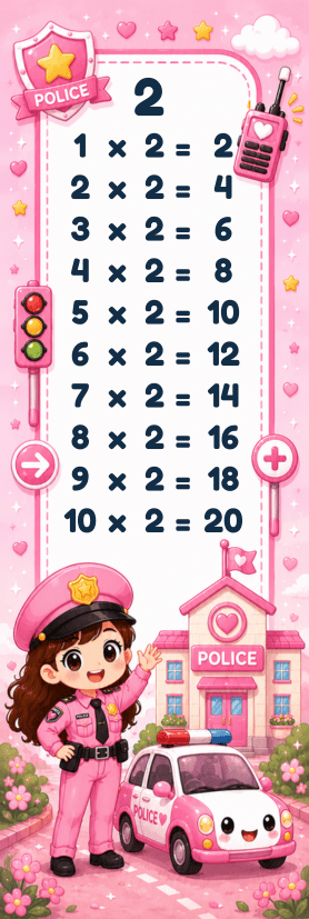 Flashcard Tabel Perkalian Polisi Female thumbnail 4