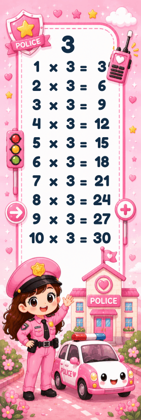 Flashcard Tabel Perkalian Polisi Female thumbnail 5